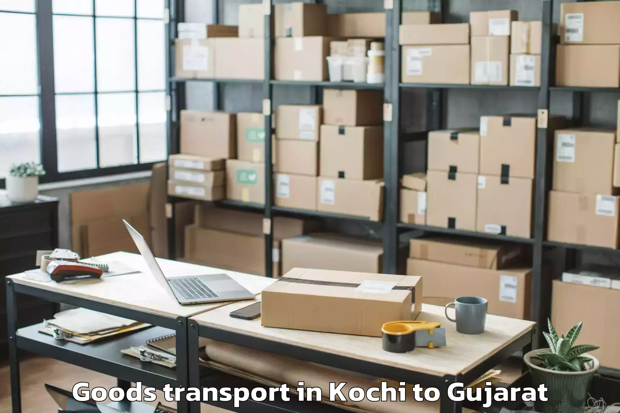 Professional Kochi to Lavad Goods Transport